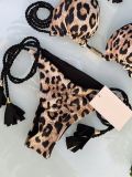 EVE Leopard Print Bra Pads Skinny Tie Bikini Swimsuit DYSC-DY24A1561YYB052113