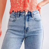 EVE Fashion Zipper Loose Wide Leg Jeans GKNF-TSXF-2466