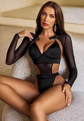 EVE Sexy Halter One Piece Swimsuit+Long Sleeve Mesh Swimsuit DYSC-DY22A139YYB090713