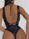 EVE Cross Tie Up Backless One Piece Swimsuit DYSC-DY22A19YYB052413