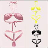 EVE Sexy Solid Color Tie Up Swimsuit 2 Piece Set DYSC-DY23A894YYB091213
