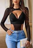 EVE Sexy Halter One Piece Swimsuit+Long Sleeve Mesh Swimsuit DYSC-DY22A139YYB090713