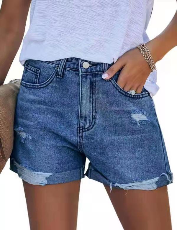 EVE Casual Holes Denim Short XCFF-601