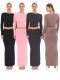 EVE Solid Color Long Sleeve Long Skirt 2 Piece Set MZ-WX001