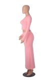 EVE Solid Color Long Sleeve Long Skirt 2 Piece Set MZ-WX001