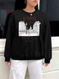 EVE Plus Size Long Sleeve Print O Neck Sweatshirts FOSF-8391