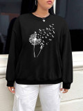 EVE Plus Size Long Sleeve Print O Neck Sweatshirts FOSF-8391