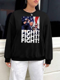 EVE Plus Size Long Sleeve Print O Neck Sweatshirts FOSF-8391