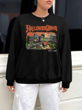 EVE Plus Size Long Sleeve Print O Neck Sweatshirts FOSF-8391