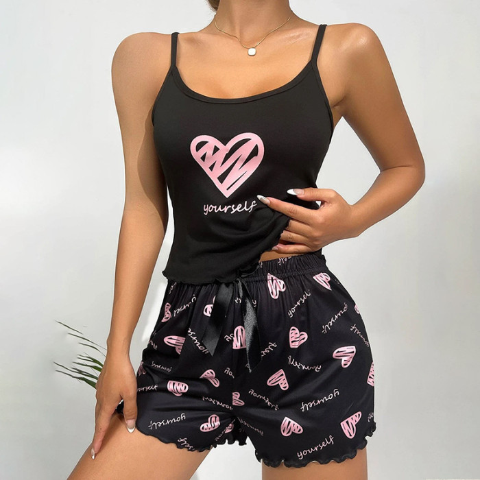 EVE Sexy Pajamas Sleeveless Camisole Shorts Homewear Set GLSY-W0298