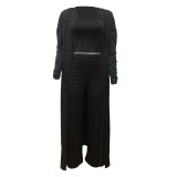 EVE Solid Color Sexy Long Sleeve Three Piece Pants Set LSD-1311