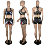 EVE Casual Print Sport Tank Top Shorts Set LSL-0008