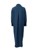 EVE Long Sleeve Loose Solid Color Shirt Dress LSD-1787