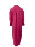EVE Long Sleeve Loose Solid Color Shirt Dress LSD-1787