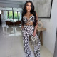 EVE Print Bandage Tops And Wide Leg Pants 2 Piece Set NY-10832