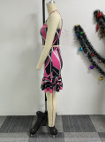 EVE Sexy Print Sling Slim Two Piece Skirts Set NY-10839