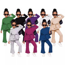 EVE Kids Girl Long Sleeve Knit Two Piece Pants Set GYAY-8105