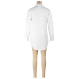 EVE False Two Piece Long Sleeve Shirt Dress AIL-280