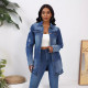 EVE Washed Fashion Ripped Denim Jacket GKNF-TSC-814