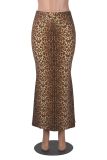 EVE Leopard Print Half-length Fishtail Skirt GXYF-H0409