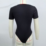 EVE Short Sleeve Solid Color Bodysuit GZJF-ZJ1278