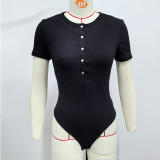 EVE Short Sleeve Solid Color Bodysuit GZJF-ZJ1278