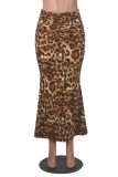 EVE Leopard Print Half-length Fishtail Skirt GXYF-H0409