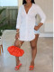 EVE Long Sleeve Lapel Split Solid Shirt AIL-282