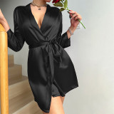 EVE Sexy Ice Silk Solid Color Nightgown Sling Homewear GDNL-H83