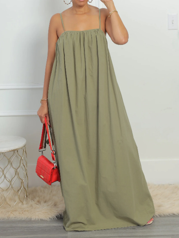 EVE Plus Size 1XL-5XL Solid Colour Dress QMZF-1893