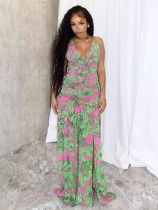 EVE Print Sleeveless Backless Split Maxi Dress QODY-6044