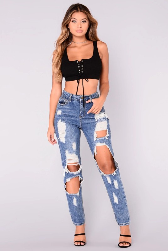 EVE Fashion Holes Slim Jeans LX-5537