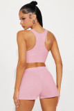 EVE Solid Color Sport Tank Tops And Shorts 2 Piece Set FENF-307