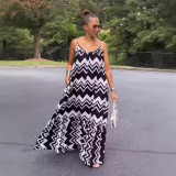 EVE Sling Print Backless Maxi Dress NY-10859