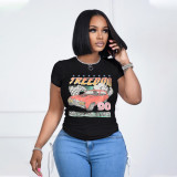 EVE Casual Round Neck Print T Shirt HNIF-2403