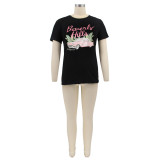 EVE Print Short Sleeve T Shirt HNIF-2402