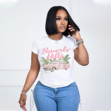 EVE Print Short Sleeve T Shirt HNIF-2402