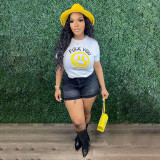 EVE Print Short Sleeve Casual T Shirt HNIF-2176