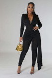 EVE Solid Color Deep V-Neck Jumpsuit Set HNIF-2416