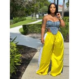 EVE Contrast Color Patchwork Loose Casual Pant IV-8510