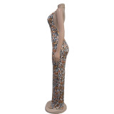 EVE Leopard Print Sleeveless Backless Maxi Dress BY-6982