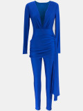 EVE Solid Deep V Neck Tight Jumpsuit SFY-2782