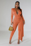 EVE Solid Deep V Neck Tight Jumpsuit SFY-2782