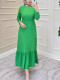 EVE Plus Size Solid Color Long Sleeve Maxi Dress GAWE-6320