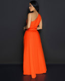 EVE Slash Shoulder Split Sleeveless Two Piece Skirts Set NY-10865