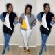 EVE Loose Color Block Patchwork Jeans Sleeve Sweater OD-8703