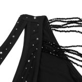 EVE Hot Diamond One-shoulder Beaded Mini Dress NY-3231