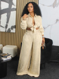 EVE Long Sleeve Cardigan Shirt And Pants Loose 2 Piece Set SFY-506