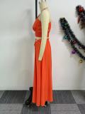 EVE Slash Shoulder Split Sleeveless Two Piece Skirts Set NY-10865