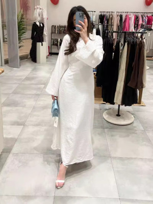 EVE Casual Long Sleeve Solid Color Maxi Dress LS-0410